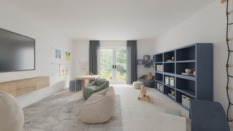 Preppy, Scandinavian Playroom by Havenly Interior Designer Maria