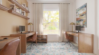 Eclectic, Bohemian, Rustic, Transitional Office by Havenly Interior Designer Sofia