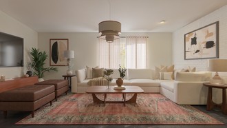 Modern, Midcentury Modern, Warm Transitional Living Room by Havenly Interior Designer Sofia