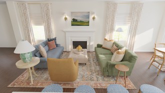 Warm Transitional Living Room by Havenly Interior Designer Philippa