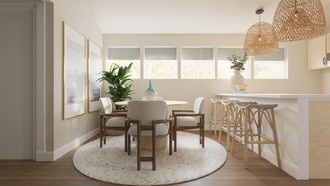 Coastal, Minimal, Warm Transitional Dining Room by Havenly Interior Designer Estrellita