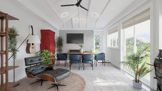 Contemporary, Modern, Eclectic, Bohemian Office by Havenly Interior Designer Megan