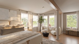 Inspired Modern, Organic Modern, California Cool, Warm Transitional Bedroom by Havenly Interior Designer Diana