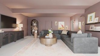 Inspired Modern, Warm Transitional Living Room by Havenly Interior Designer Wan