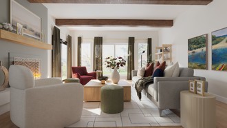 Midcentury Scandi, Organic Modern, California Cool, Warm Transitional Living Room by Havenly Interior Designer Valerie