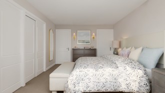 Warm Transitional Bedroom by Havenly Interior Designer Ingrid