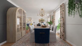 Classic, Bohemian, Artful Eclectic Dining Room by Havenly Interior Designer Megan