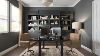 Warm Transitional Office by Havenly Interior Designer Megan