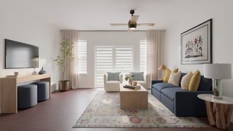 Warm Transitional Living Room by Havenly Interior Designer Ingrid