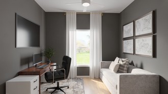 Modern, Library, Vintage Office by Havenly Interior Designer Taylor