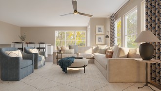 Warm Transitional, New Classic Living Room by Havenly Interior Designer Estrellita
