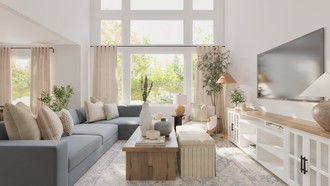 Warm Transitional Living Room by Havenly Interior Designer Luisa