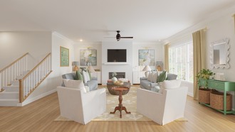 Coastal, Modern Cottage Living Room by Havenly Interior Designer Candice