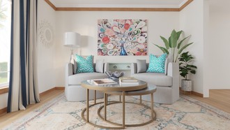 Artful Eclectic Living Room by Havenly Interior Designer Erin