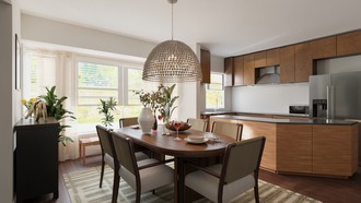 Global, Midcentury Scandi, Organic Modern Dining Room by Havenly Interior Designer Akira