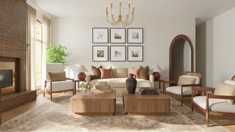 Organic Modern, Warm Transitional, Modern Cottage, Traditional Charm Living Room by Havenly Interior Designer Sofia