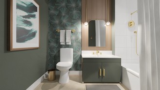 Modern, Glam, Inspired Modern, Contemporary Luxe Bathroom by Havenly Interior Designer Emerie