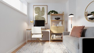 Scandinavian, Midcentury Scandi Office by Havenly Interior Designer Estefania