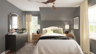 Midcentury Scandi, Organic Modern, California Cool, Warm Transitional Bedroom by Havenly Interior Designer Megan