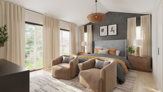 Warm Transitional Bedroom by Havenly Interior Designer Erin