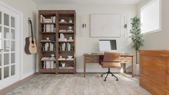 Warm Transitional Office by Havenly Interior Designer Ingrid