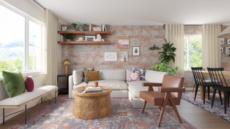 Bohemian, Midcentury Modern Living Room by Havenly Interior Designer Erin