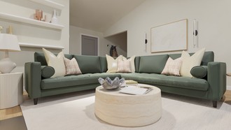 Warm Transitional Living Room by Havenly Interior Designer Ingrid