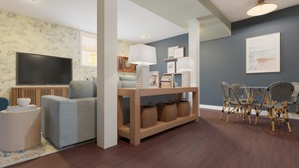 Modern, Coastal, Rustic, Transitional Living Room by Havenly Interior Designer Emerie