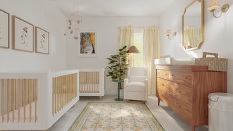 Classic, Bohemian, Transitional, Scandinavian Nursery by Havenly Interior Designer Cami