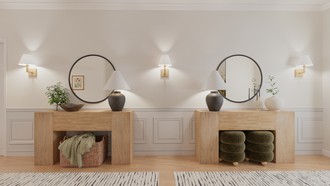 Warm Transitional Entryway by Havenly Interior Designer Natalia