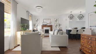 Coastal, Warm Transitional Living Room by Havenly Interior Designer Jacqueline