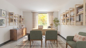 Warm Transitional Office by Havenly Interior Designer Martha