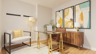 Modern, Bohemian, Transitional, Organic Modern, California Cool Office by Havenly Interior Designer Sofia