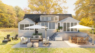 Coastal, Transitional Outdoor Space by Havenly Interior Designer Maria