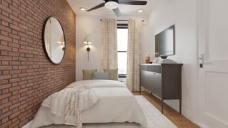Warm Transitional Bedroom by Havenly Interior Designer Begona