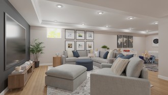 Classic, Coastal, Midcentury Modern, Warm Transitional, New Classic Living Room by Havenly Interior Designer Rachel