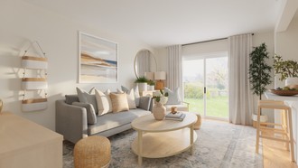 Coastal, Minimal, Classic Contemporary Living Room by Havenly Interior Designer Maria