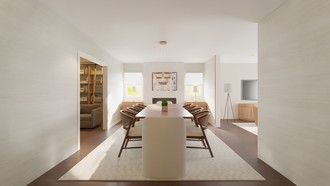 Warm Transitional Dining Room by Havenly Interior Designer Philippa