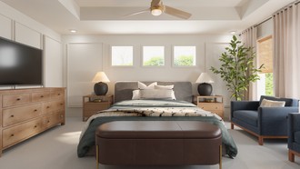Organic Modern, California Cool, Warm Transitional Bedroom by Havenly Interior Designer Candice