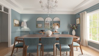 Warm Transitional, Traditional Charm Dining Room by Havenly Interior Designer Andrea