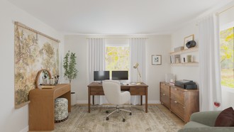 Inspired Modern, Traditional Charm Office by Havenly Interior Designer Paola