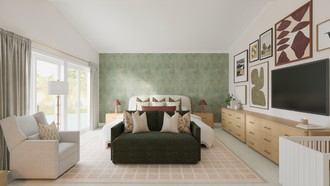 Eclectic, Bohemian, Transitional, Midcentury Modern, Artful Eclectic Bedroom by Havenly Interior Designer Mikaela