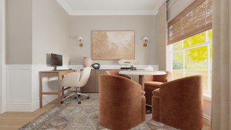 Warm Transitional, Traditional Charm Office by Havenly Interior Designer Sofia