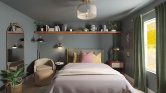Modern, Artful Eclectic Bedroom by Havenly Interior Designer Paola