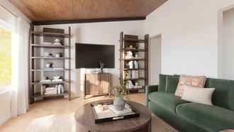 Inspired Modern, Warm Transitional Living Room by Havenly Interior Designer Wan