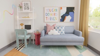 Modern, Preppy, Artful Eclectic Office by Havenly Interior Designer Estrellita