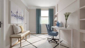 Bohemian, Glam, Traditional, Transitional, Classic Coastal Office by Havenly Interior Designer Sofia