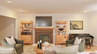 Transitional, Warm Transitional Living Room by Havenly Interior Designer Marcela