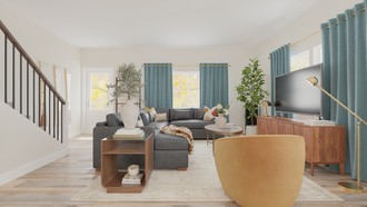 Midcentury Modern, Artful Eclectic Living Room by Havenly Interior Designer Wan