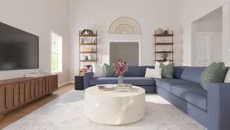 Classic, Transitional Living Room by Havenly Interior Designer Estefania